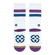 Load image into Gallery viewer, Merge4 Repreve Subtle Grape Classic Crew Socks - White