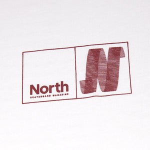 North Mag N Logo Tee - White/Crimson