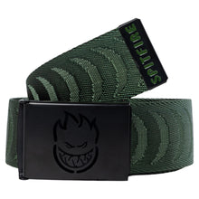Load image into Gallery viewer, Spitfire Bighead Cut Out Crescent Jacquard Belt - Olive/Black