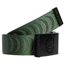 Load image into Gallery viewer, Spitfire Bighead Cut Out Crescent Jacquard Belt - Olive/Black