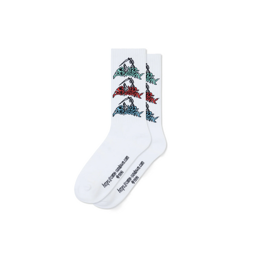 Come Sundown Looming Socks - White