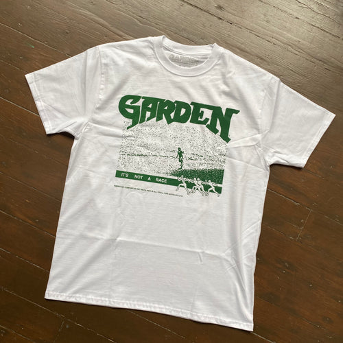 Garden Runner Tee - White (Green Print)