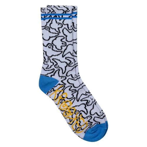 Krooked Birds Socks - White/Black/Blue
