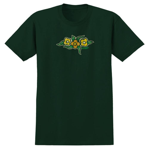 Krooked Flowers Tee - Forest Green