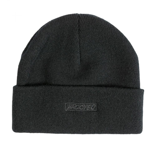 Krooked Moonsmile Script Beanie - Black/Black
