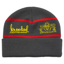 Load image into Gallery viewer, Krooked Naskar Beanie - Charcoal/Red/Yellow