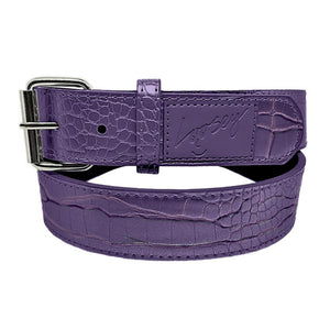 Loosey Croc Skin Belt - Purple