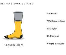 Load image into Gallery viewer, Merge4 Repreve Subtle Sun Classic Crew Socks - White