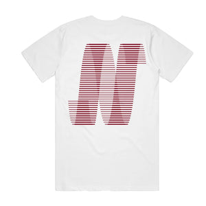 North Mag N Logo Tee - White/Crimson