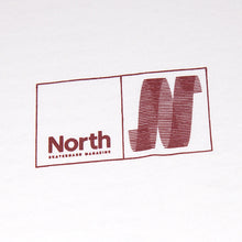 Load image into Gallery viewer, North Mag N Logo Tee - White/Crimson