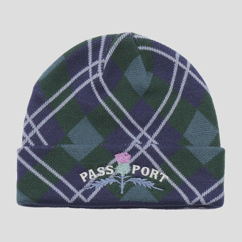 Pass~Port Thistle Beanie - Green Tartan