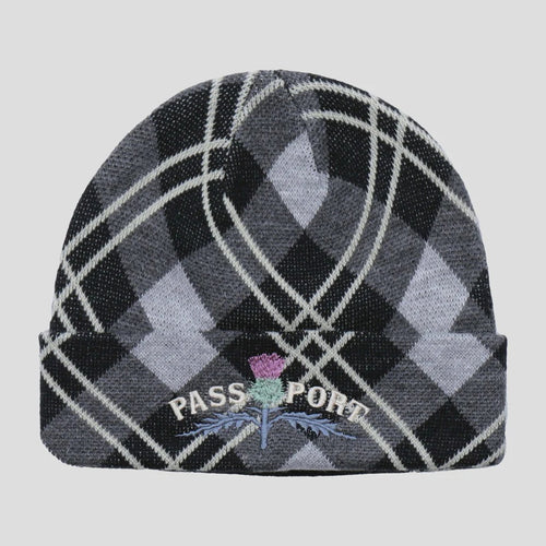Pass~Port Thistle Beanie - Grey Tartan
