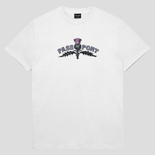 Pass~Port Thistle Embroidery Tee - White