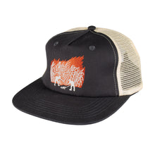 Load image into Gallery viewer, Pass~Port Brush Fire Workers Trucker Cap - Tar/Off White