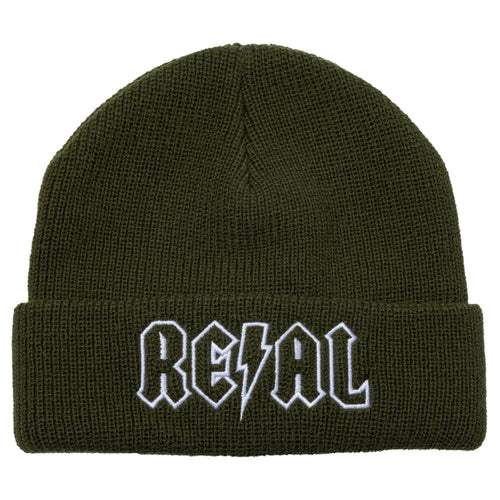 Real Deeds Cuff Beanie - Olive/White