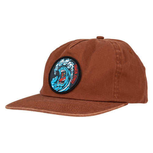 Santa Cruz Screaming Wave Snapback - Brown Overdye