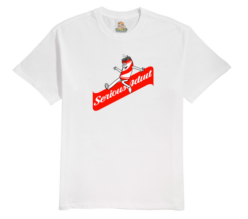 Serious Adult Mascot Tee - White
