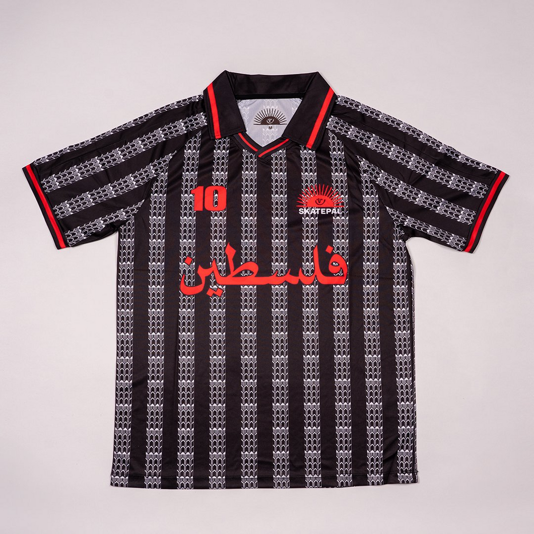 SkatePal Anniversary Football Shirt - Black/Red