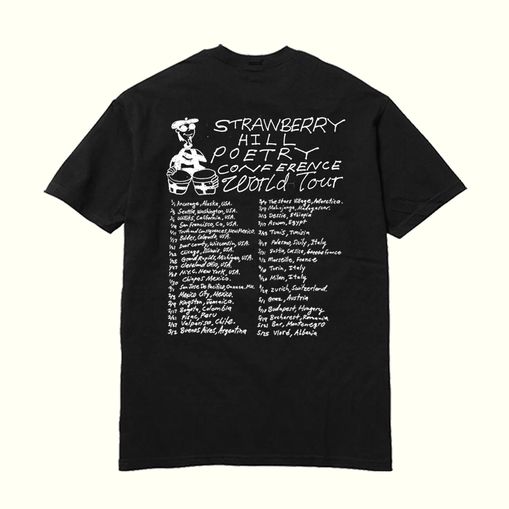 strawberry seed shirt Strawberry Hill Philosophy Club Poetry Slam Tee - Black