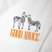 Load image into Gallery viewer, Good Advice Zebra Tee - White