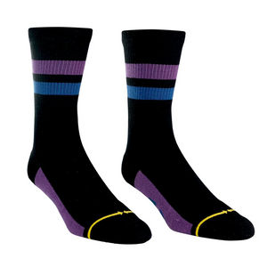 Merge4 Repreve Subtle Grape Classic Crew Socks - Black