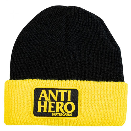 Antihero Reserve Patch Beanie - Black/Yellow