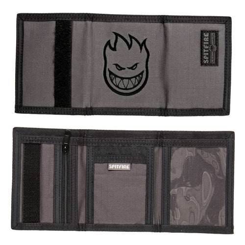Spitfire Bighead Embroidered Wallet - Grey/Black
