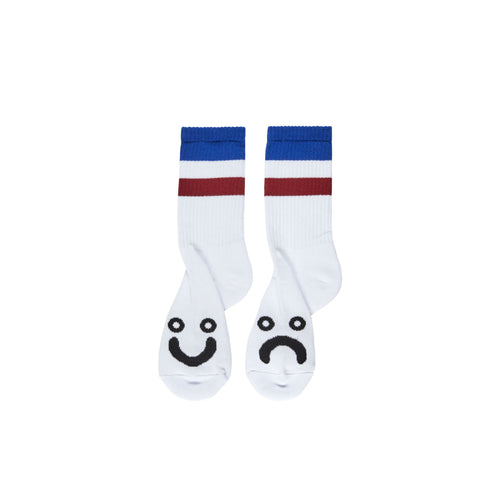 Polar Skate Co Stripes Happy Sad Socks - Blue