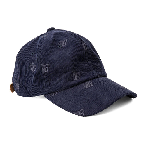 Bronze Allover Embroidered Cap - Navy