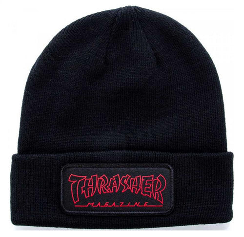 Thrasher China Banks Patch Beanie - Black/Red