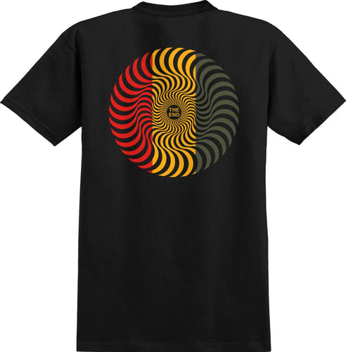 Spitfire Classic Swirl Tee - Black/Red/Gold/Olive