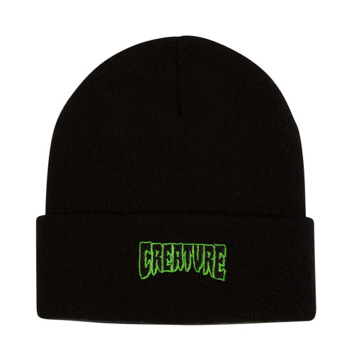 Creature Outline Long Shoreman Beanie - Black