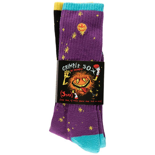 Grimple Stix Grimple Dust Sox - Purple Pair/Black Single