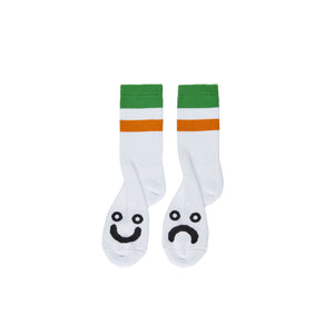 Polar Skate Co Stripes Happy Sad Socks - Green