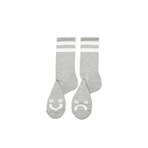 Polar Skate Co Happy Sad Socks - Sports Grey