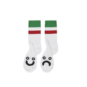 Polar Skate Co Happy Sad Stripe Socks - Green