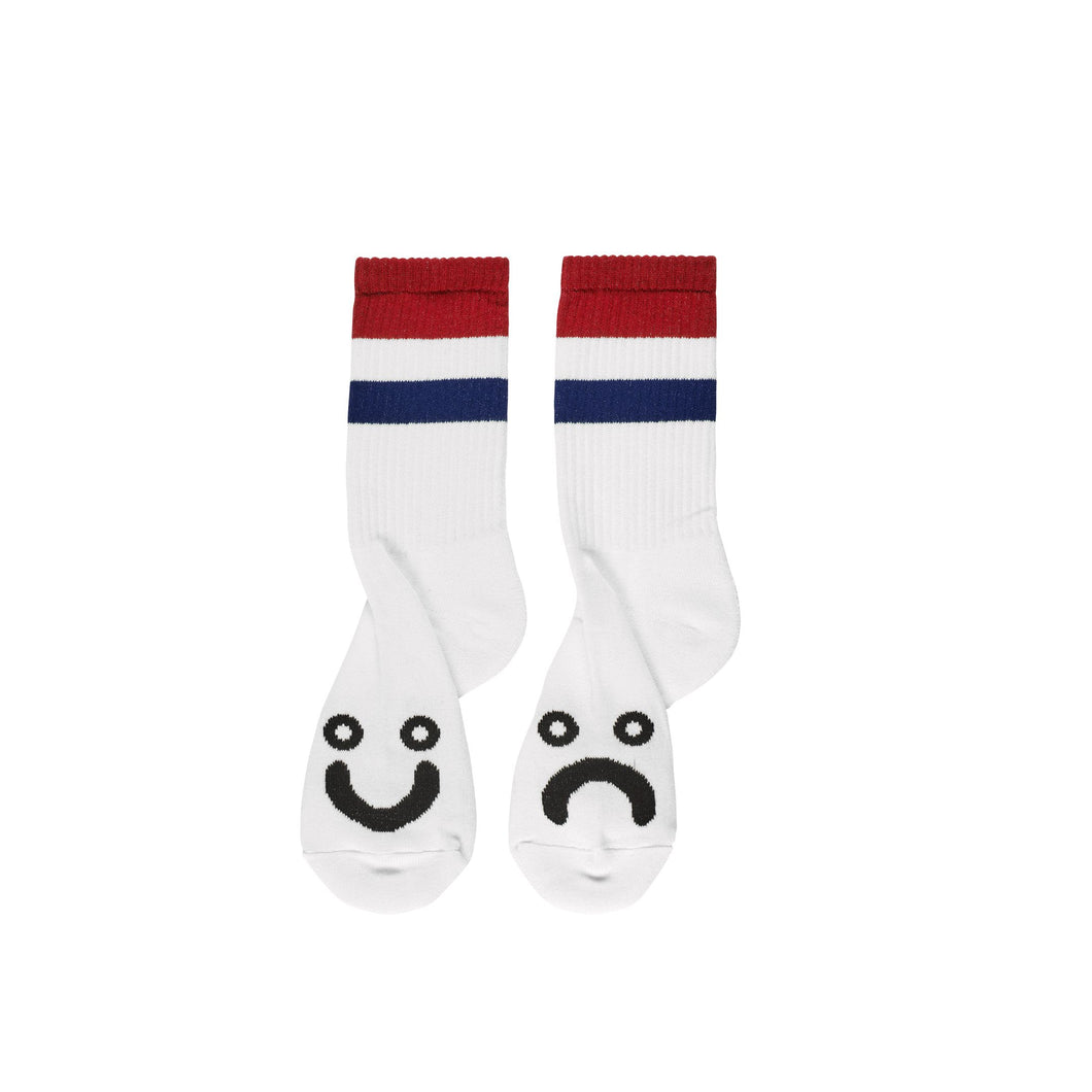 Polar Skate Co Happy Sad Stripe Socks - Red