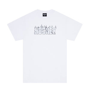 Hockey Up In Flames Tee - White