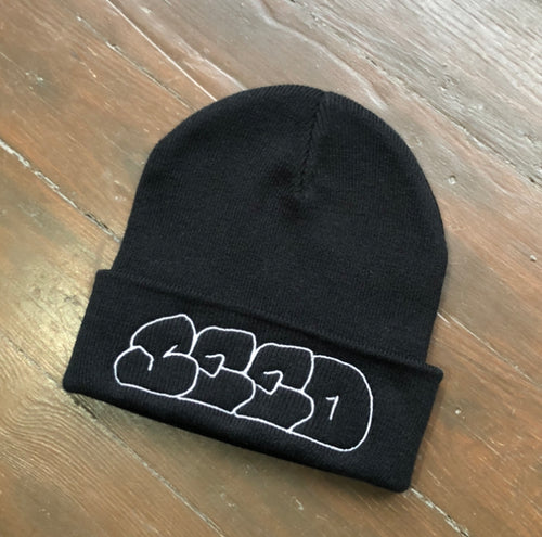 Seed Throw Logo Beanie - Black