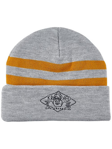 Krooked Arketype Beanie - Heather Grey/Gold