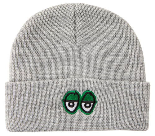 Krooked Eyes Cuffed Beanie - Heather Grey/Green
