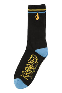 Krooked Shmoo Socks - Black/Blue/Yellow