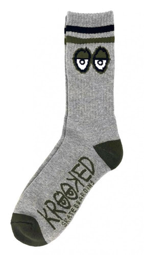 Krooked Big Eyes Socks - Heather Grey