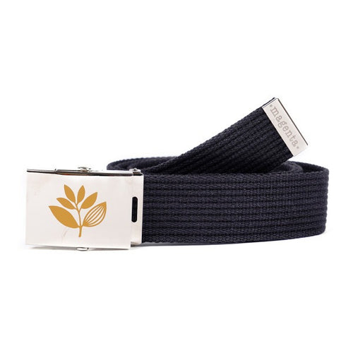 Magenta Plant Buckle Up Belt - Black