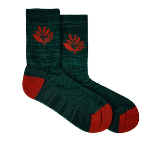 Magenta Plant Socks - Green