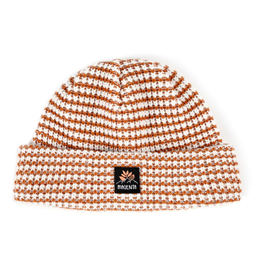 Magenta Stripe Beanie - Orange