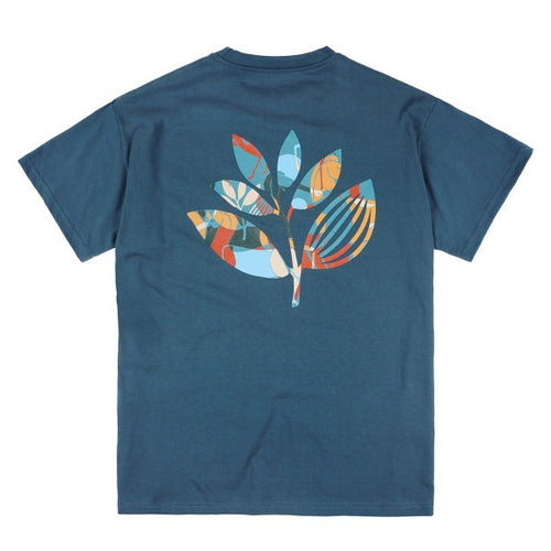 Magenta Wild Horses Plant Tee - Petrol Blue