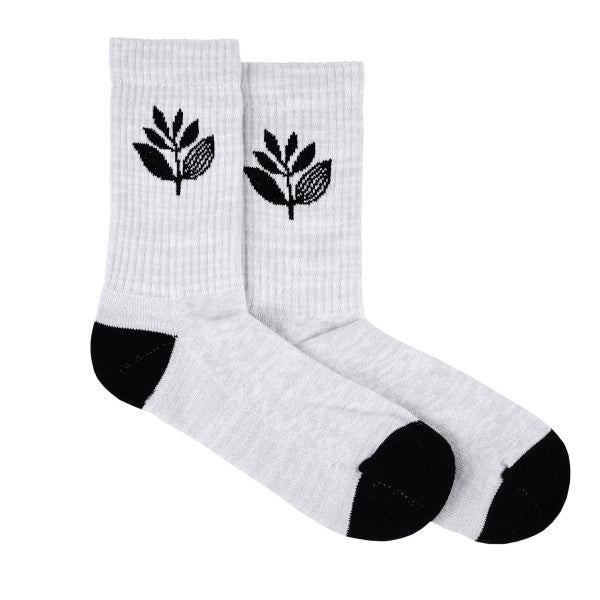 Magenta Plant Socks - Ash/Black