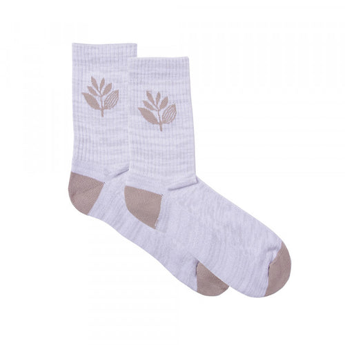 Magenta Plant Socks - White