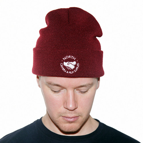 North Supplies Beanie - Burgundy/White